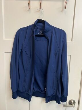 Cherokee Infinity Deep Blue Full Zip Scrub Jacket Nurse Medical Activewear